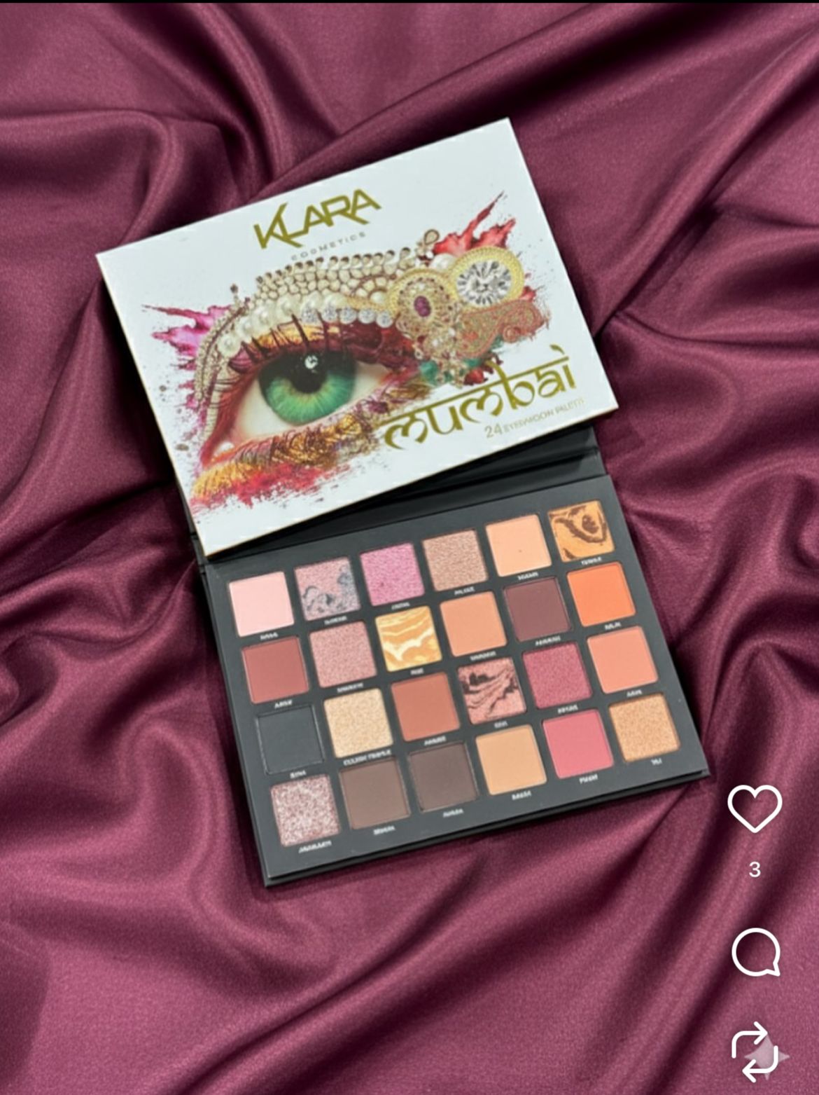 š Klara Cosmetics: Mumbai 24 Color Eyeshadow Palette