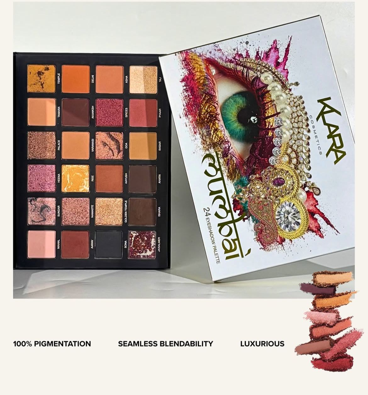 🕌 Klara Cosmetics: Mumbai 24 Color Eyeshadow Palette